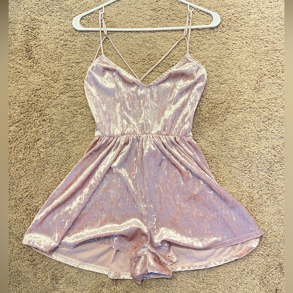 Pink Velvet Romper